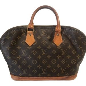 Louis Vuitton Vintage Alma PM Monogram Canvas Brown Leather Bag Authenticated LV